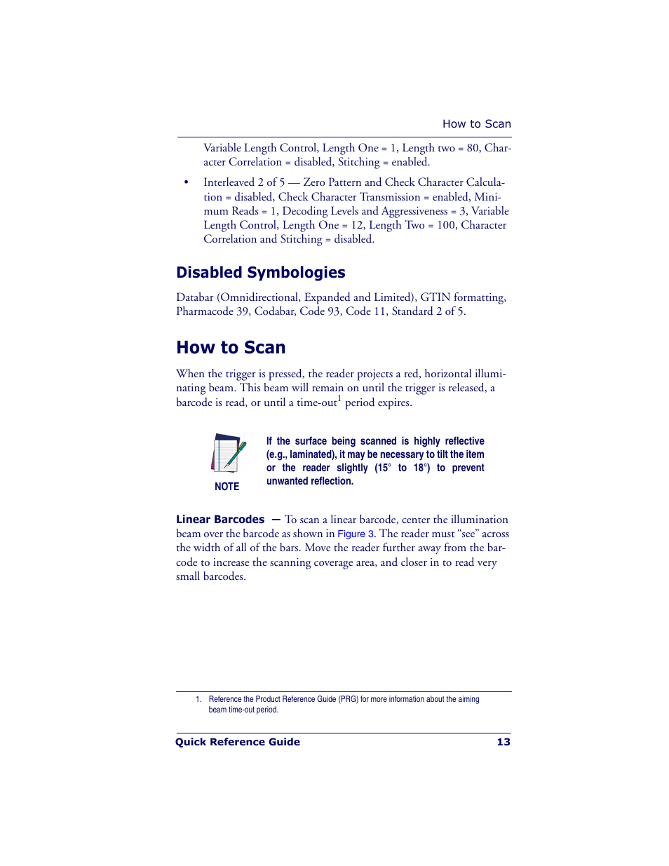Disabled symbologies, How to scan | Datalogic Scanning POWERSCAN PD7100 User Manual | Page 15 / 20