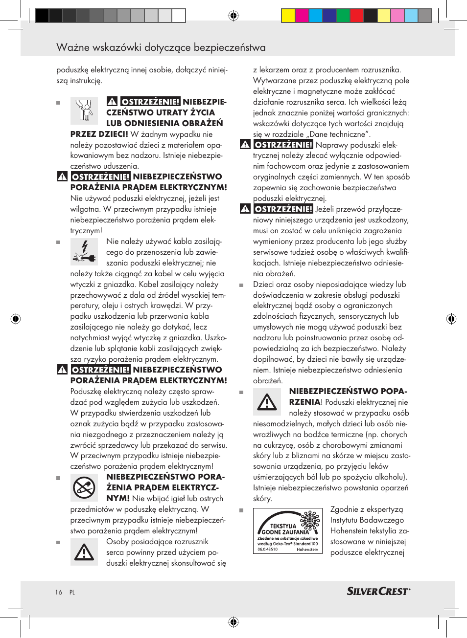 Ważne wskazówki dotyczące bezpieczeństwa | Silvercrest SRNH 100 A2 User Manual | Page 16 / 57
