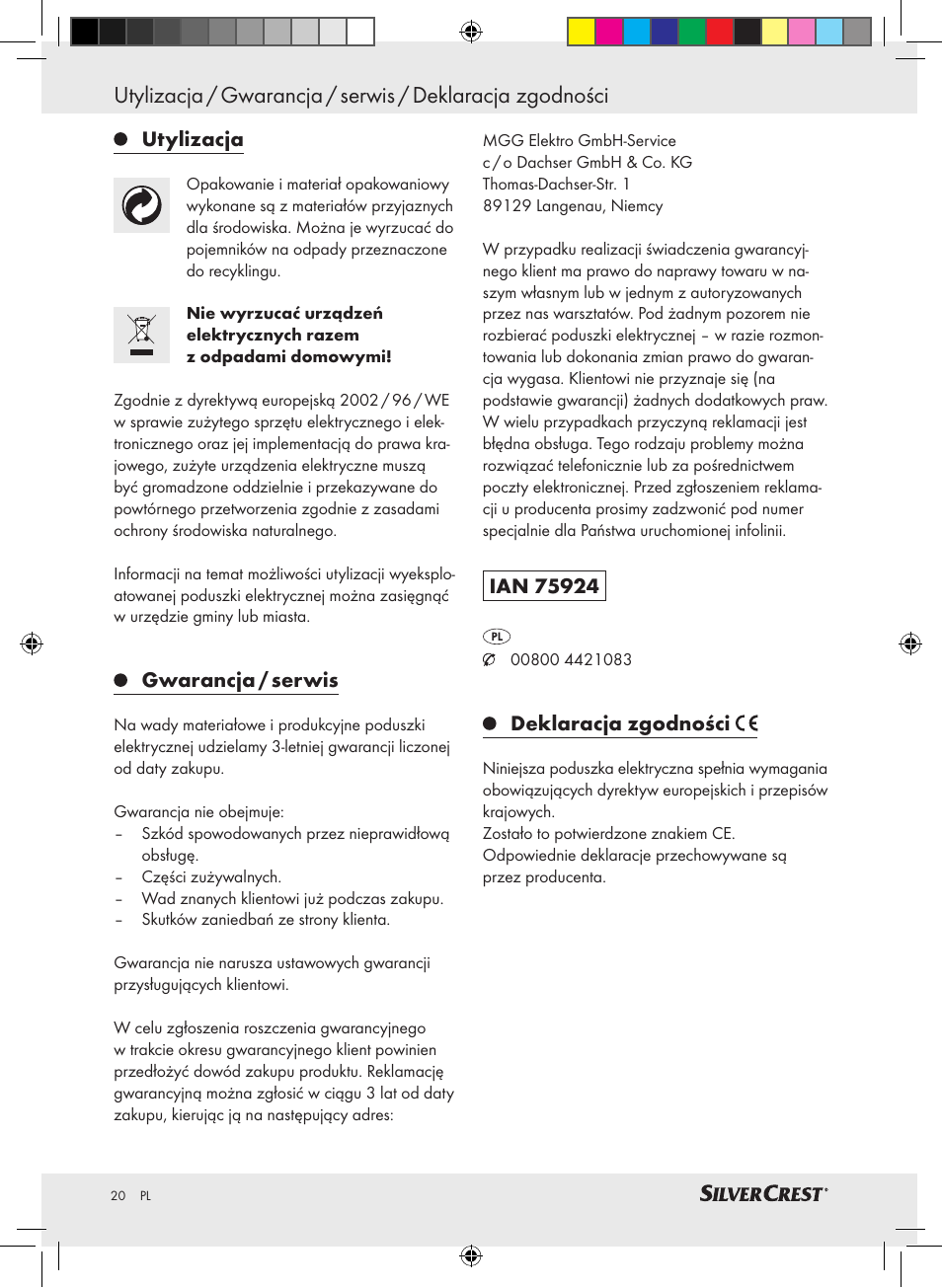 Silvercrest SRNH 100 A2 User Manual | Page 20 / 57