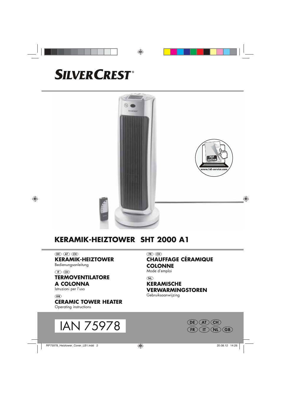 Silvercrest SHT 2000 A1 User Manual | 70 pages