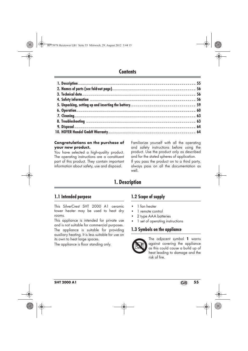 Silvercrest SHT 2000 A1 User Manual | Page 57 / 70