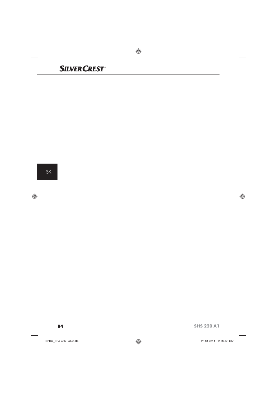 Silvercrest SHS 220 A1 User Manual | Page 86 / 86