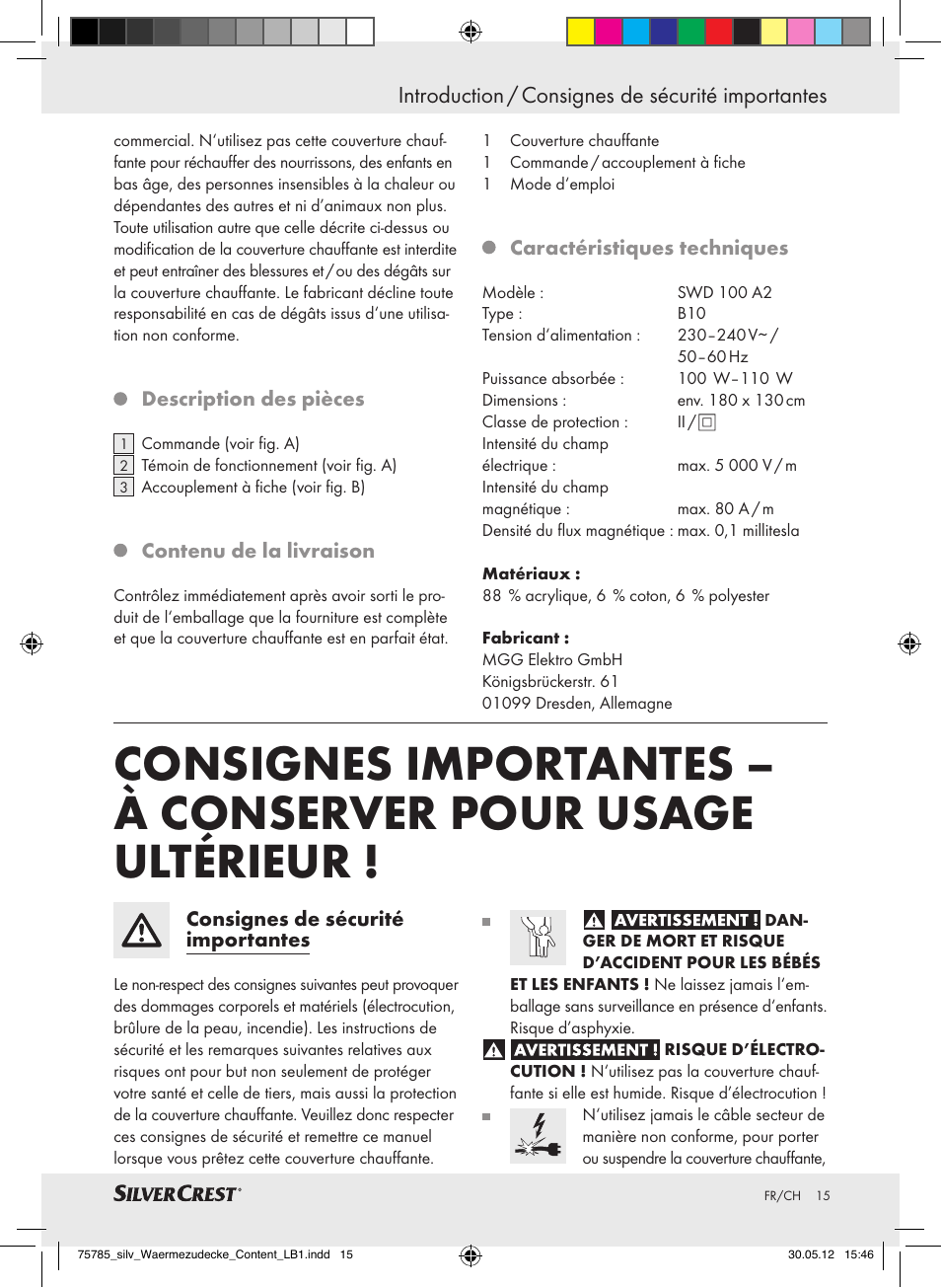 Silvercrest SWD 100 A2 User Manual | Page 15 / 44