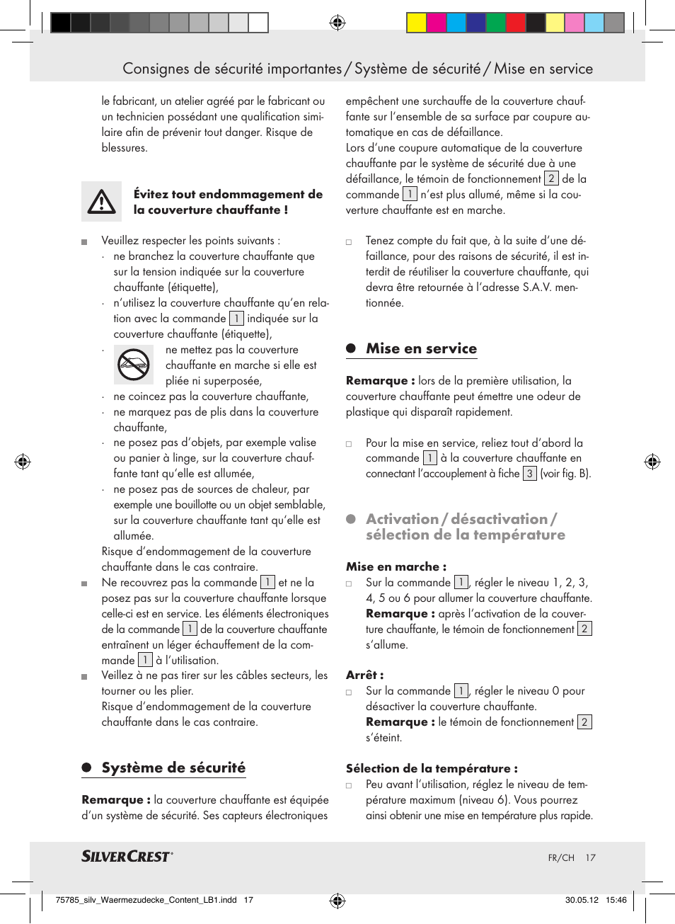 Système de sécurité, Mise en service | Silvercrest SWD 100 A2 User Manual | Page 17 / 44