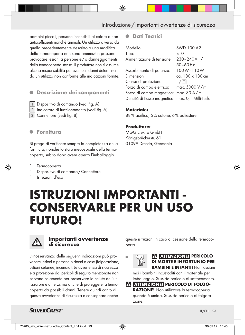 Silvercrest SWD 100 A2 User Manual | Page 23 / 44