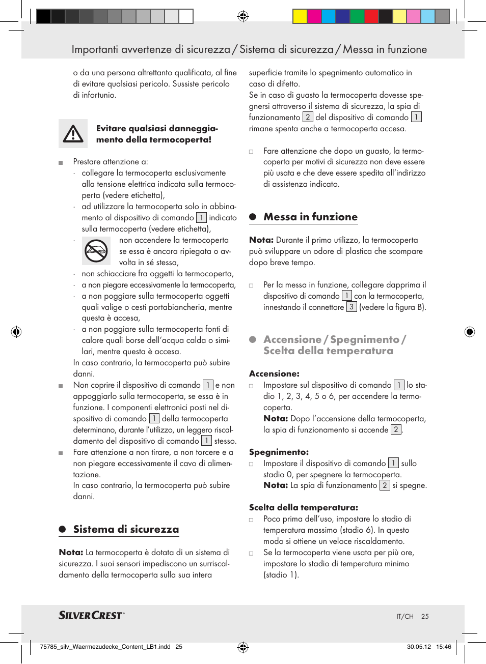 Sistema di sicurezza, Messa in funzione | Silvercrest SWD 100 A2 User Manual | Page 25 / 44
