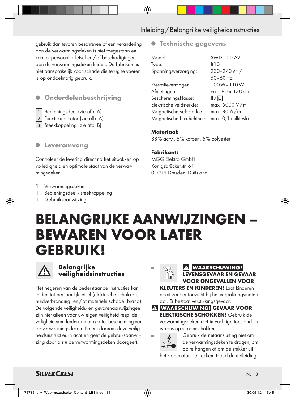 Silvercrest SWD 100 A2 User Manual | Page 31 / 44