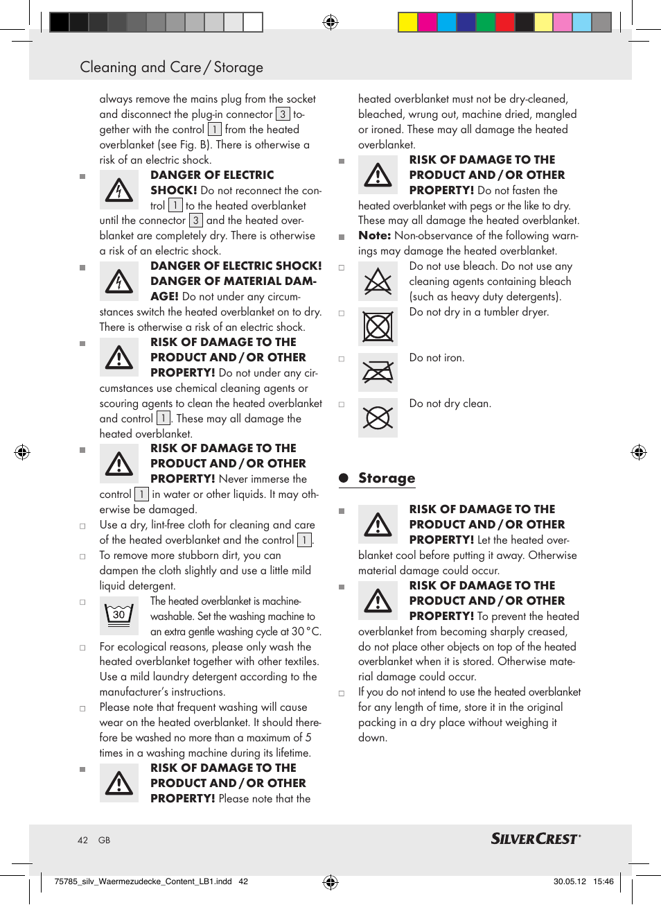 Storage | Silvercrest SWD 100 A2 User Manual | Page 42 / 44