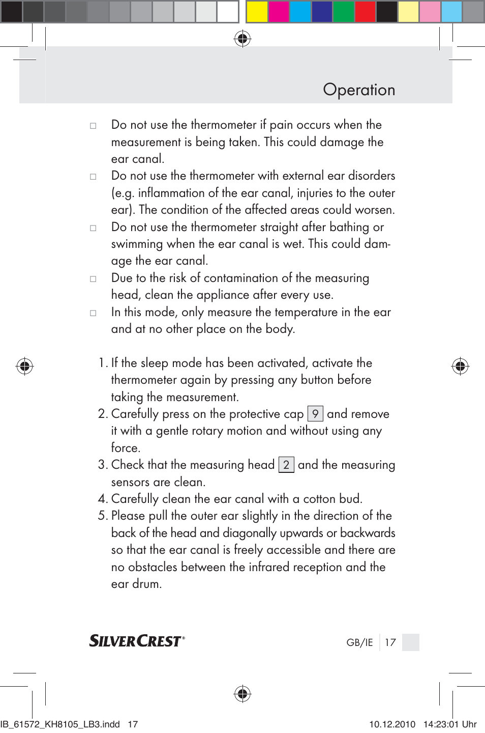 Operation | Silvercrest KH 8105 User Manual | Page 15 / 114