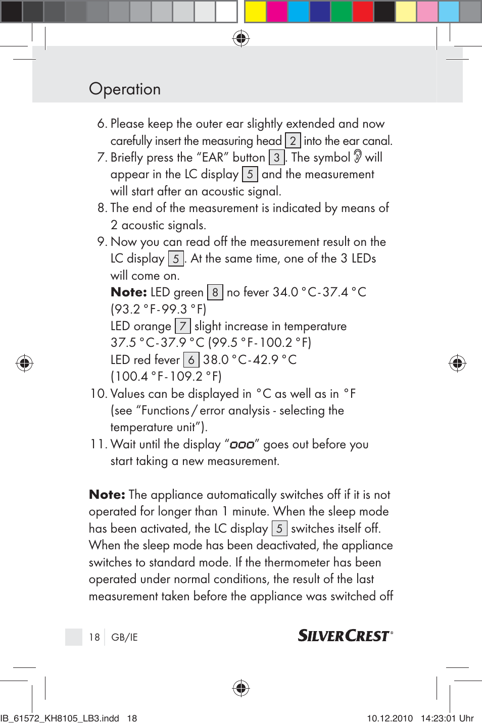 Operation | Silvercrest KH 8105 User Manual | Page 16 / 114