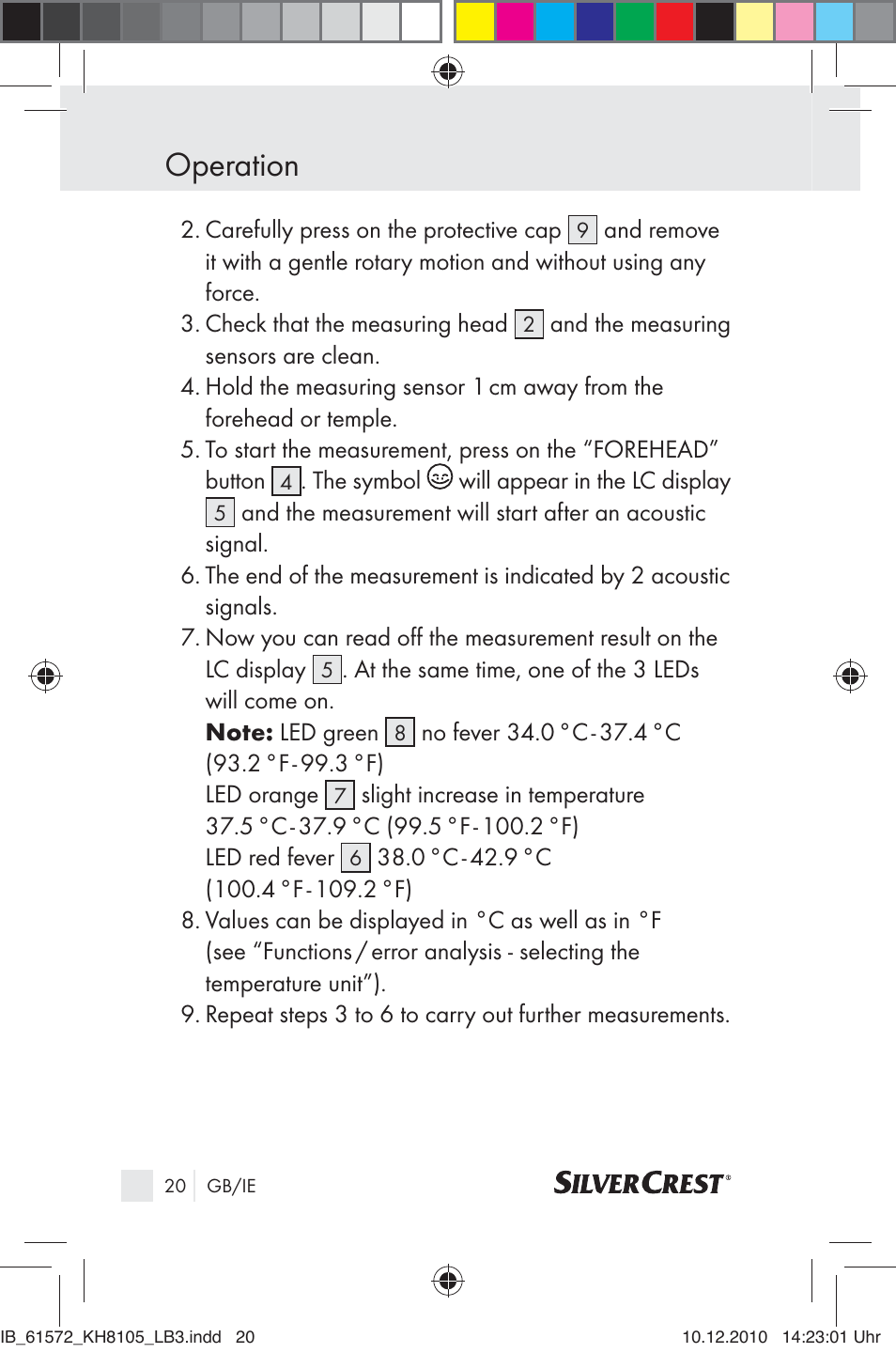 Operation | Silvercrest KH 8105 User Manual | Page 18 / 114