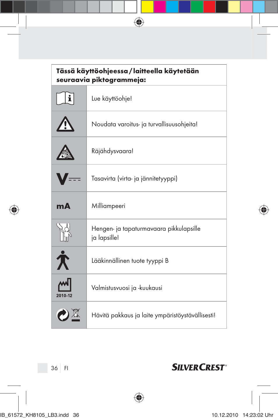 Silvercrest KH 8105 User Manual | Page 34 / 114