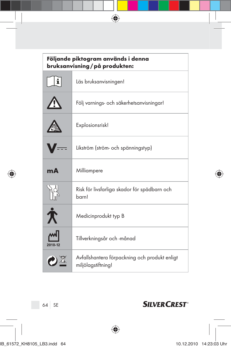Silvercrest KH 8105 User Manual | Page 62 / 114