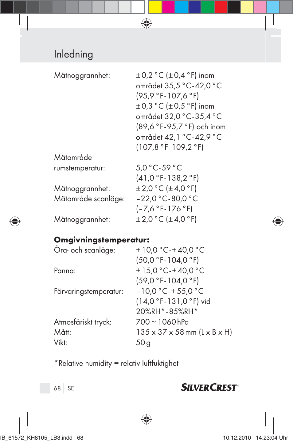 Inledning | Silvercrest KH 8105 User Manual | Page 66 / 114