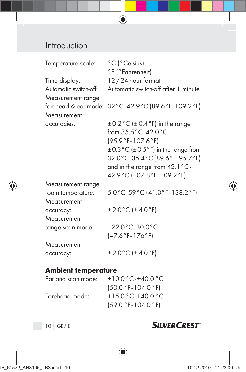 Introduction | Silvercrest KH 8105 User Manual | Page 8 / 114