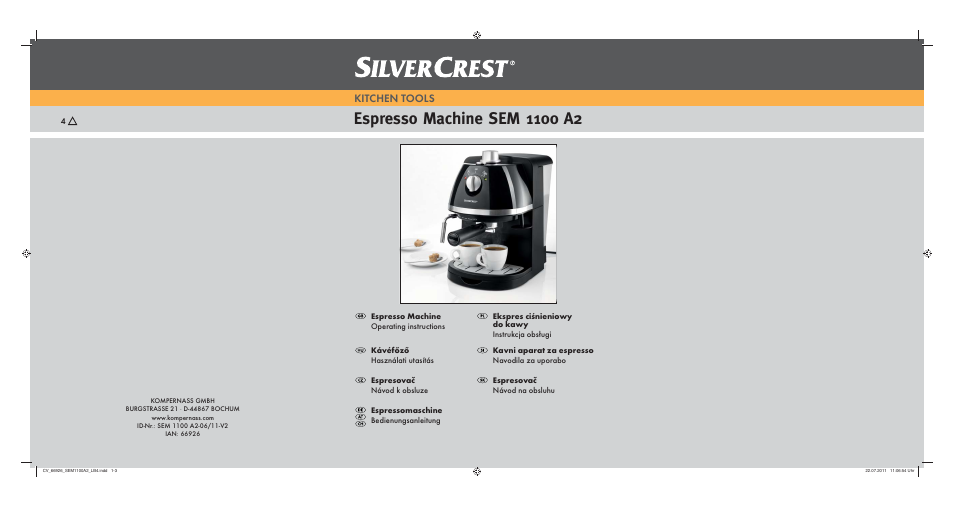 Silvercrest SEM 1100 A2 User Manual | 142 pages