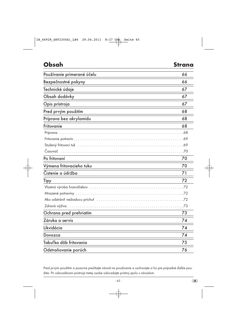 Silvercrest SKF 2300 A1 User Manual | Page 67 / 91