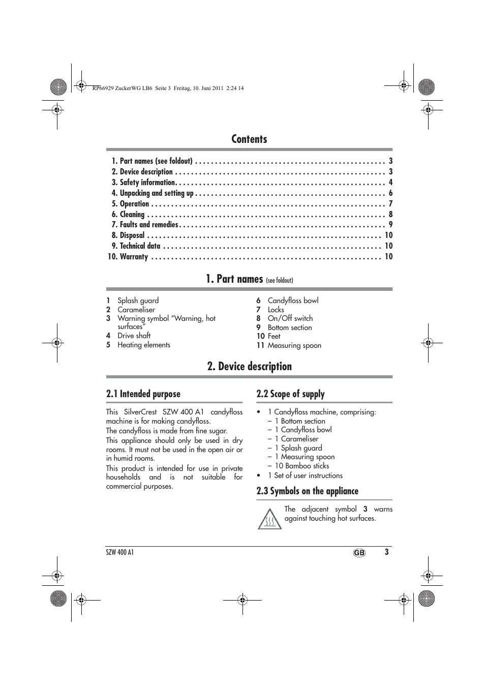 Silvercrest SZW 400 A1 User Manual | Page 5 / 14