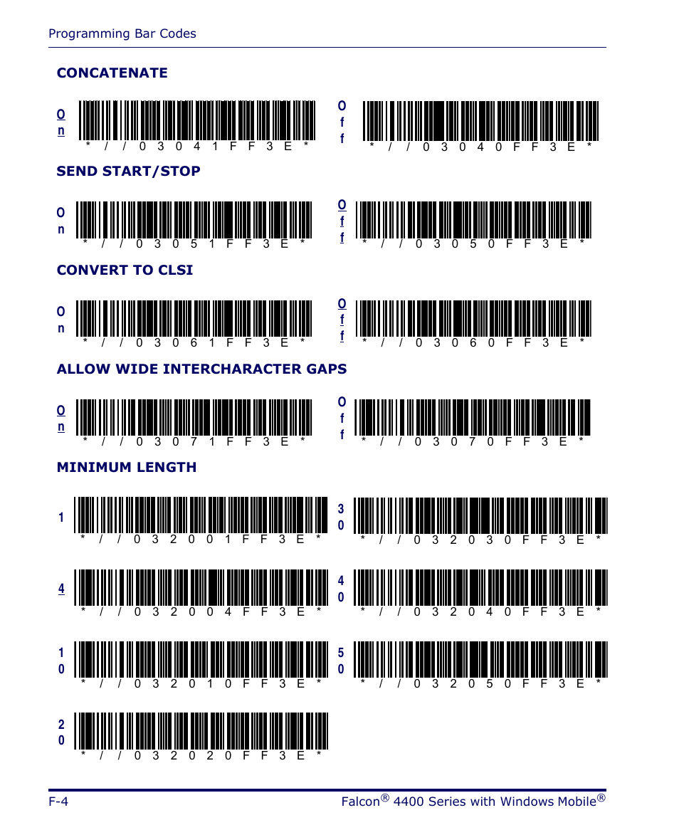 Datalogic Scanning FALCON 4400 SERIES User Manual | Page 146 / 212