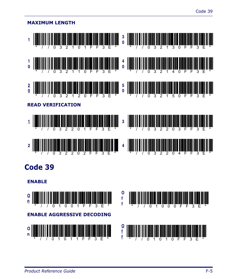 Code 39 | Datalogic Scanning FALCON 4400 SERIES User Manual | Page 147 / 212