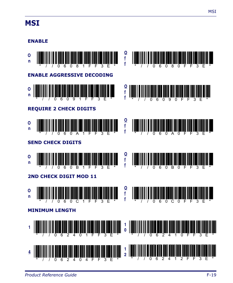 F-19 | Datalogic Scanning FALCON 4400 SERIES User Manual | Page 161 / 212