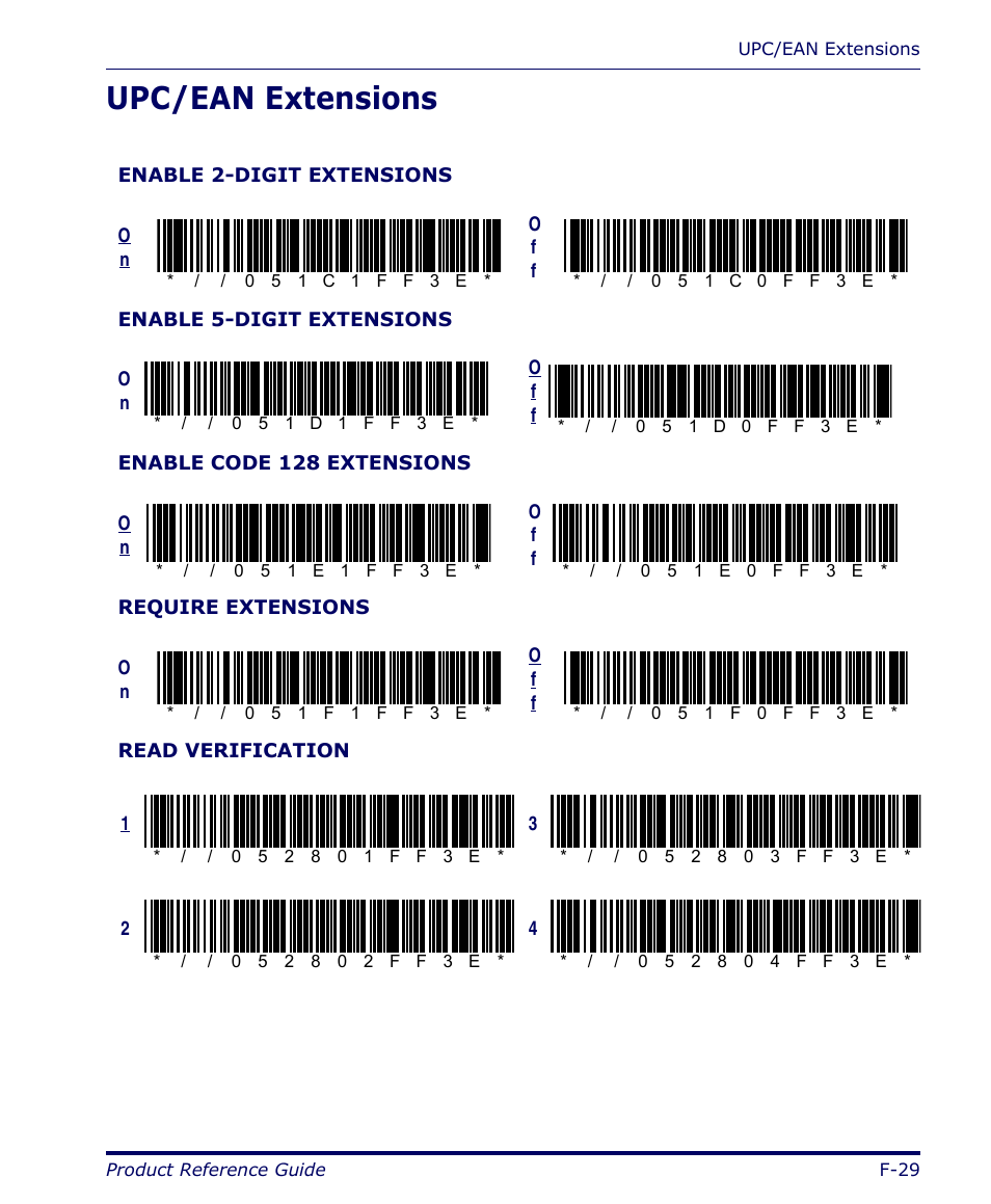 Upc/ean extensions, F-29 | Datalogic Scanning FALCON 4400 SERIES User Manual | Page 171 / 212