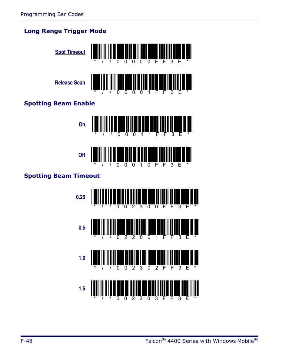 Datalogic Scanning FALCON 4400 SERIES User Manual | Page 190 / 212