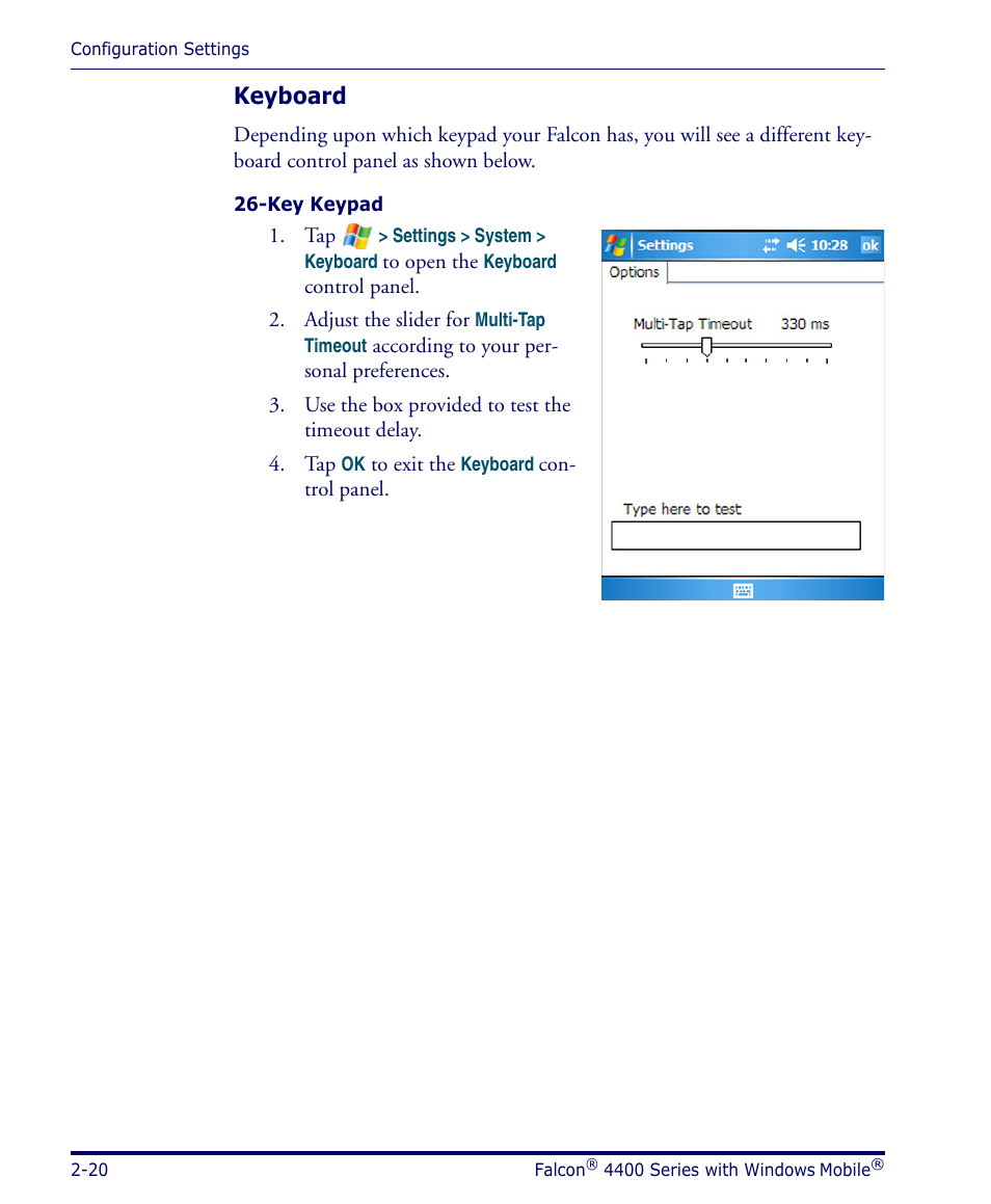 Keyboard, Keyboard, p | Datalogic Scanning FALCON 4400 SERIES User Manual | Page 34 / 212