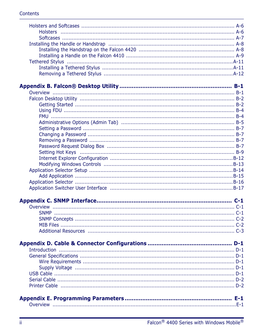 Datalogic Scanning FALCON 4400 SERIES User Manual | Page 4 / 212