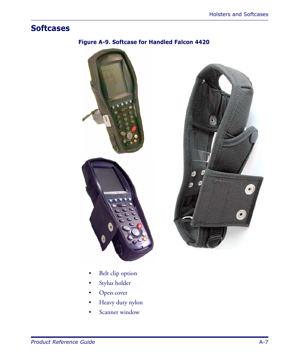Softcases | Datalogic Scanning FALCON 4400 SERIES User Manual | Page 67 / 212