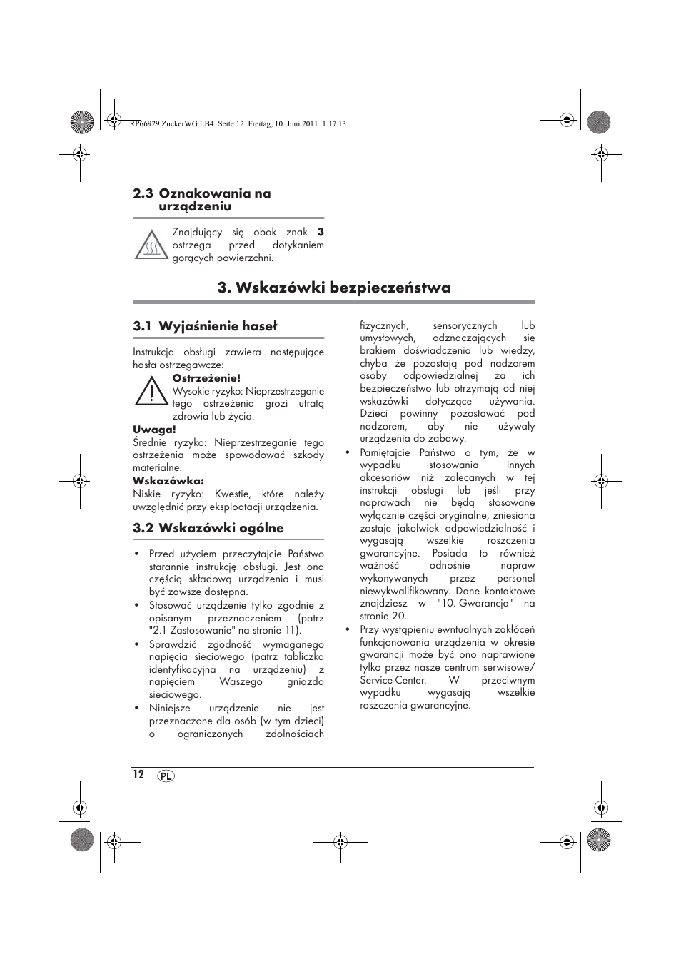 Wskazówki bezpieczeństwa | Silvercrest SZW 400 A1 User Manual | Page 14 / 70