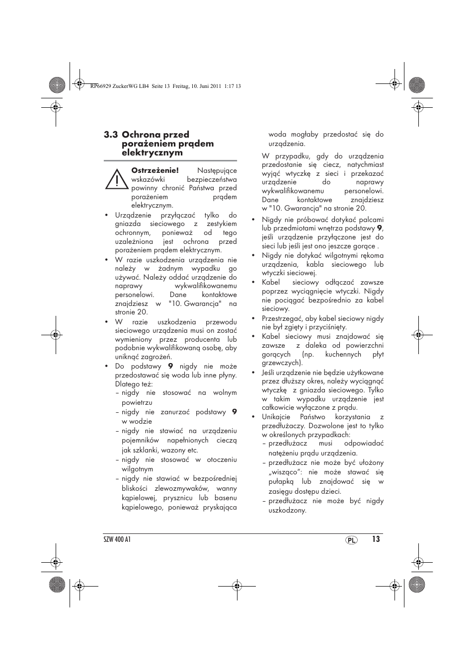 Silvercrest SZW 400 A1 User Manual | Page 15 / 70