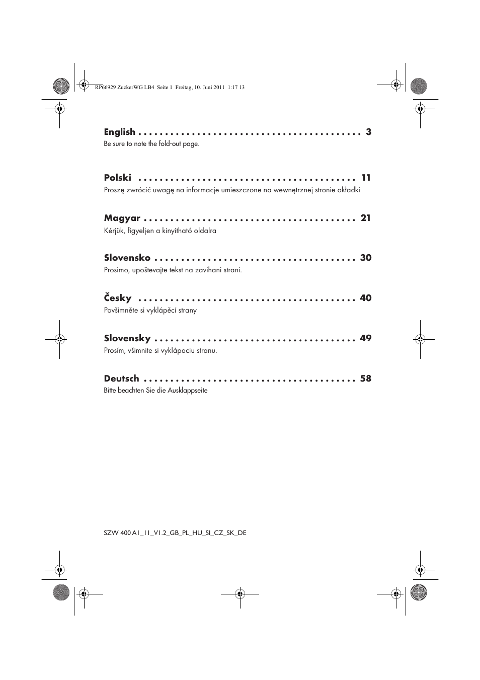 Silvercrest SZW 400 A1 User Manual | Page 2 / 70