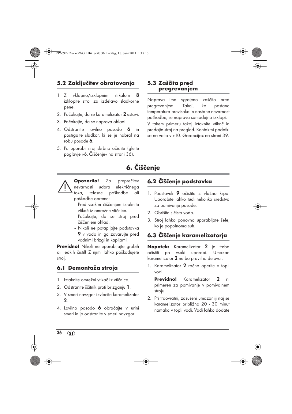 Čiščenje | Silvercrest SZW 400 A1 User Manual | Page 38 / 70