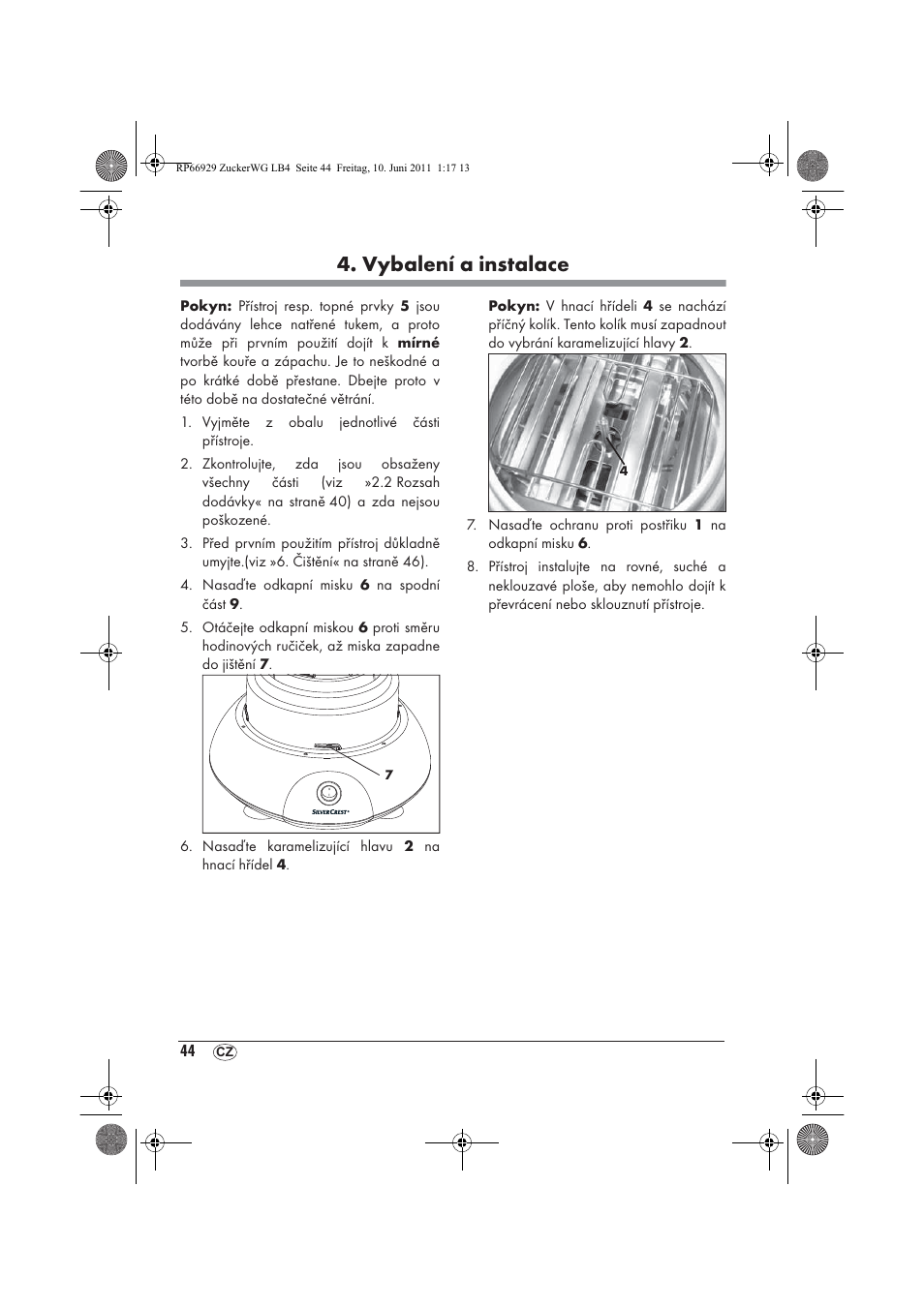 Vybalení a instalace | Silvercrest SZW 400 A1 User Manual | Page 46 / 70