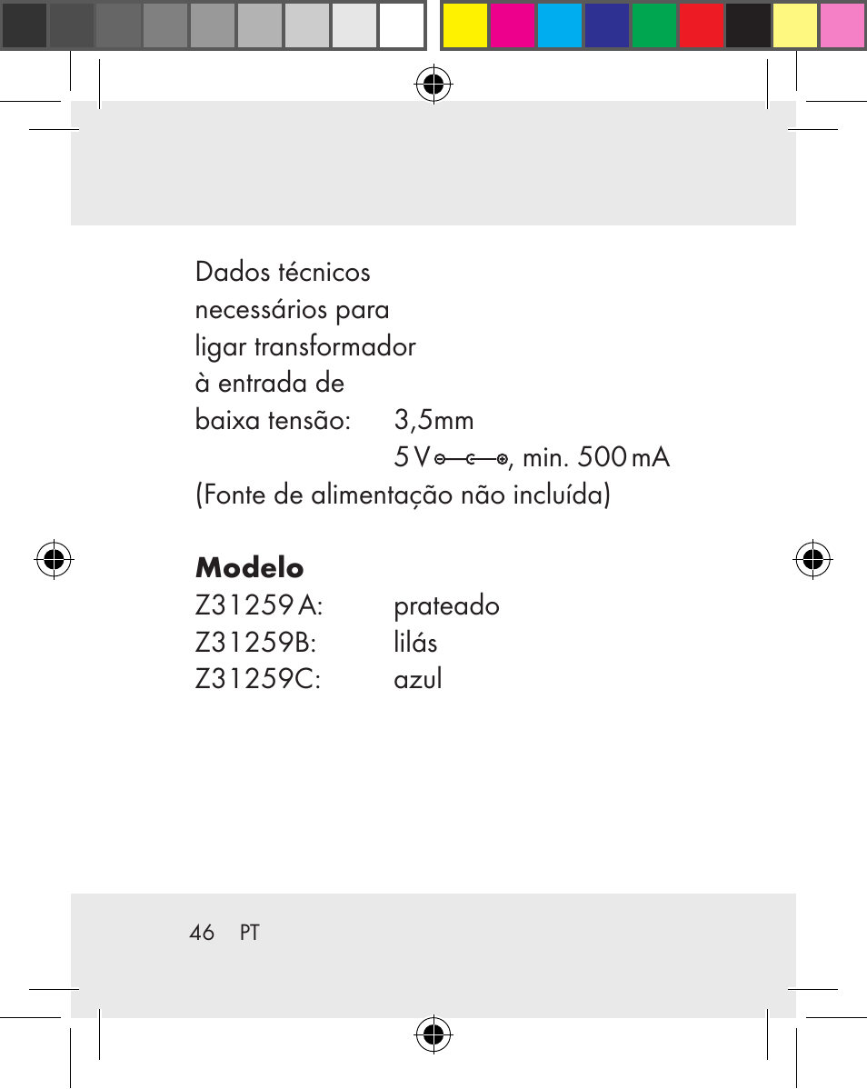 Silvercrest Z31259A Z31259B Z31259C User Manual | Page 46 / 96