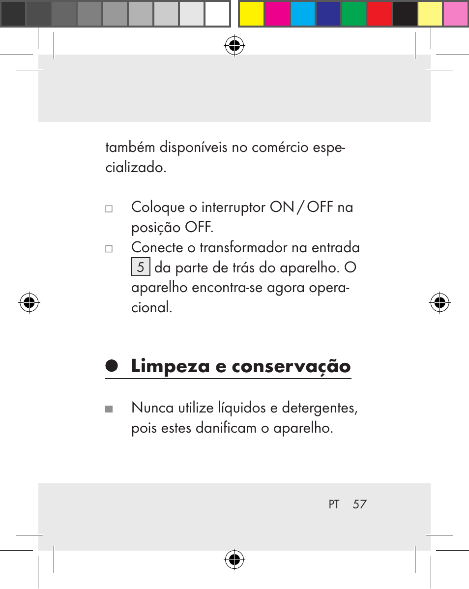 Limpeza e conservação | Silvercrest Z31259A Z31259B Z31259C User Manual | Page 57 / 96