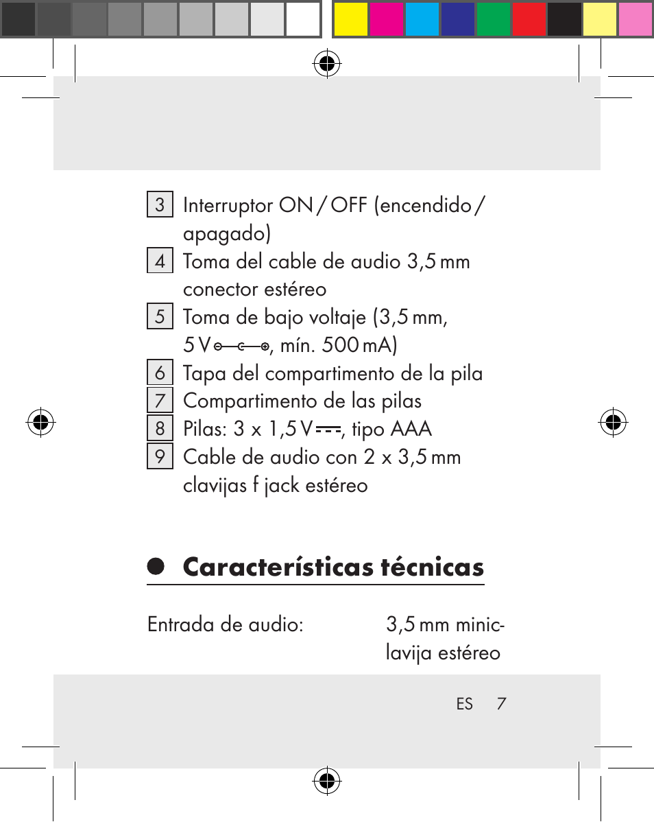 Características técnicas | Silvercrest Z31259A Z31259B Z31259C User Manual | Page 7 / 96