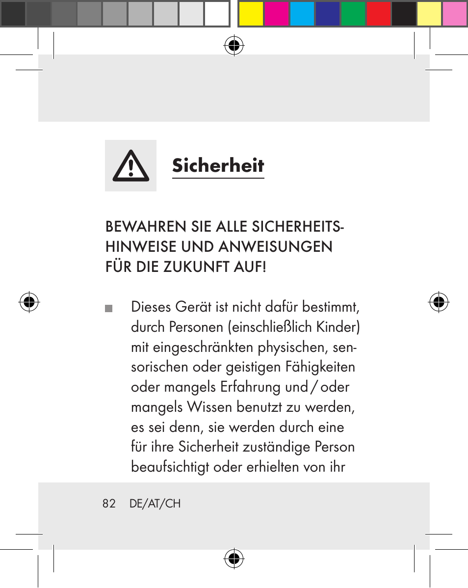 Sicherheit | Silvercrest Z31259A Z31259B Z31259C User Manual | Page 82 / 96