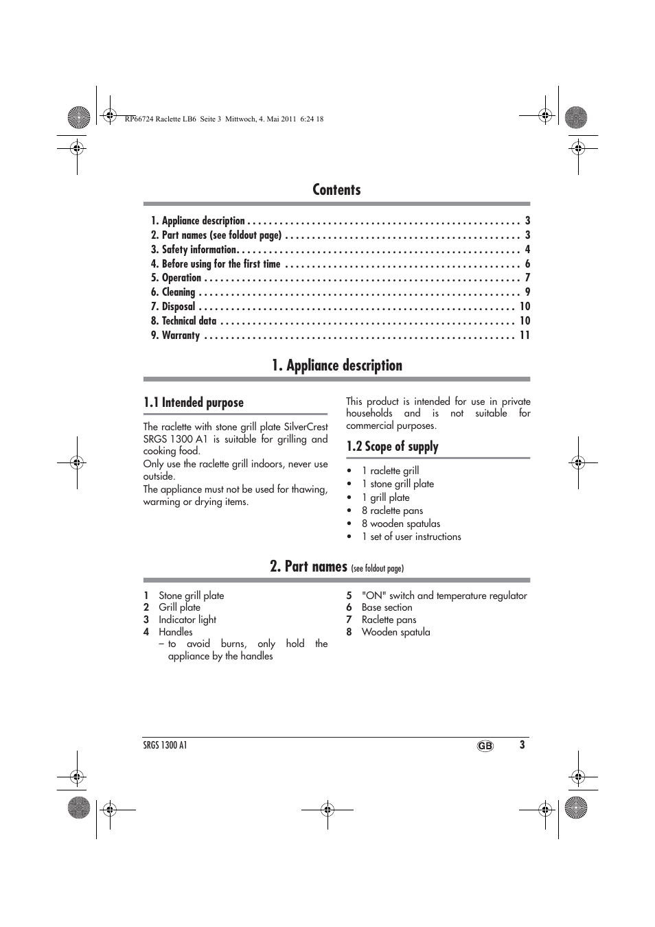 Silvercrest SRGS 1300 A1 User Manual | Page 5 / 14