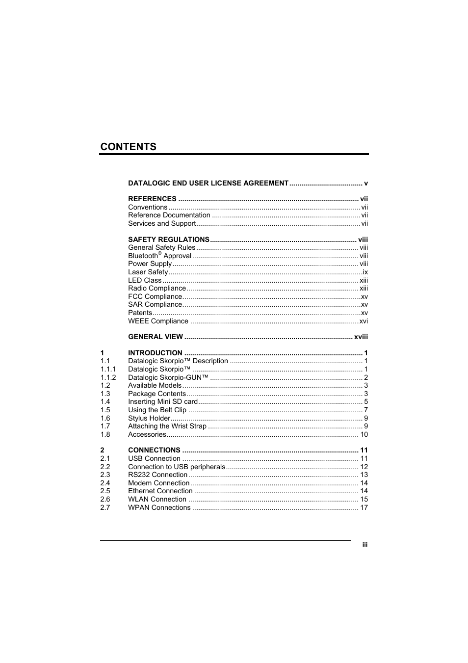 Datalogic Scanning Skorpio-GUN User Manual | Page 3 / 99
