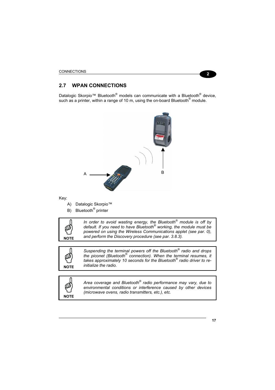 Wpan connections, 7 wpan connections | Datalogic Scanning Skorpio-GUN User Manual | Page 37 / 99