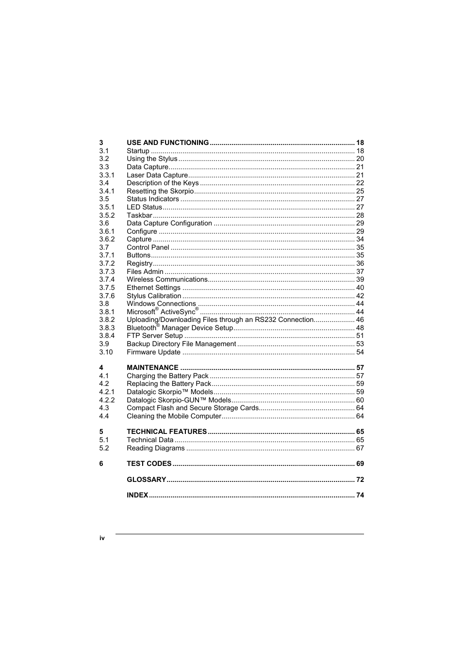 Datalogic Scanning Skorpio-GUN User Manual | Page 4 / 99