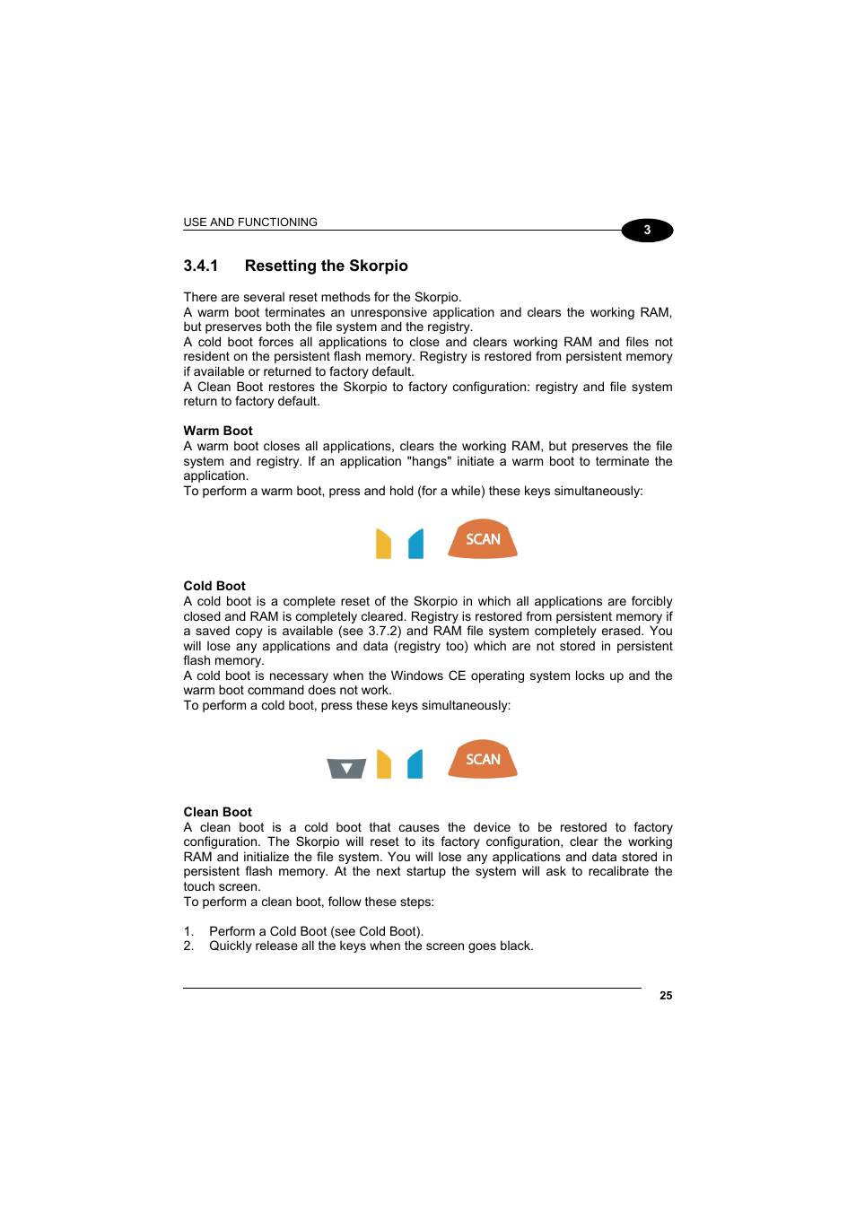 Resetting the skorpio | Datalogic Scanning Skorpio-GUN User Manual | Page 45 / 99