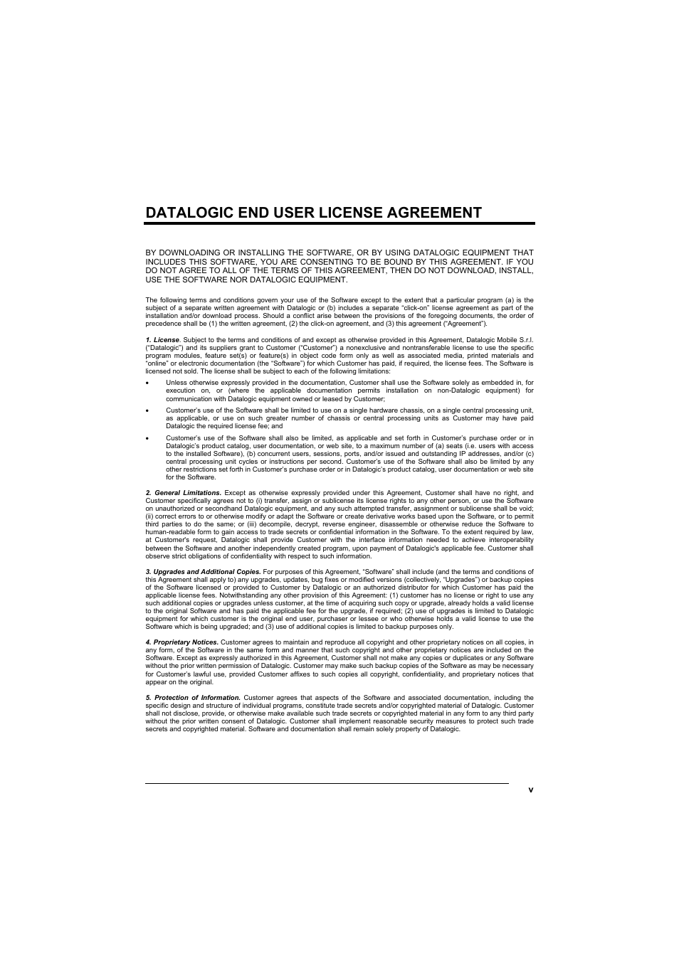 Datalogic end user license agreement | Datalogic Scanning Skorpio-GUN User Manual | Page 5 / 99