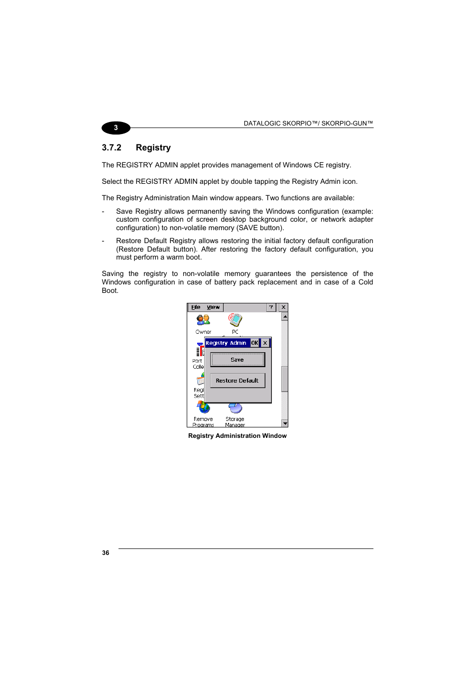 Registry | Datalogic Scanning Skorpio-GUN User Manual | Page 56 / 99