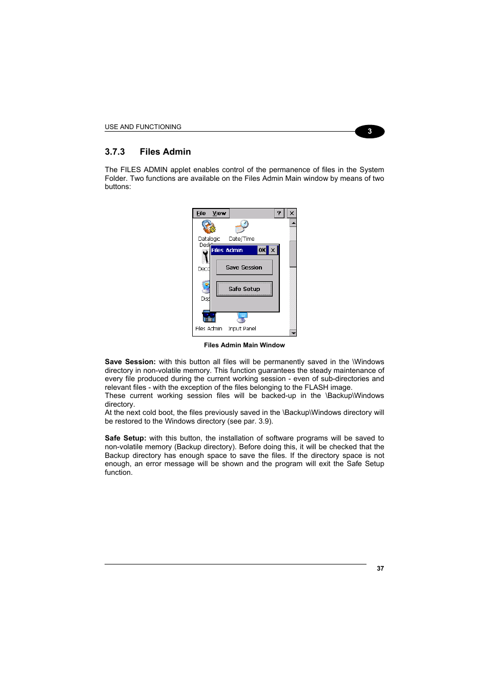 Files admin | Datalogic Scanning Skorpio-GUN User Manual | Page 57 / 99