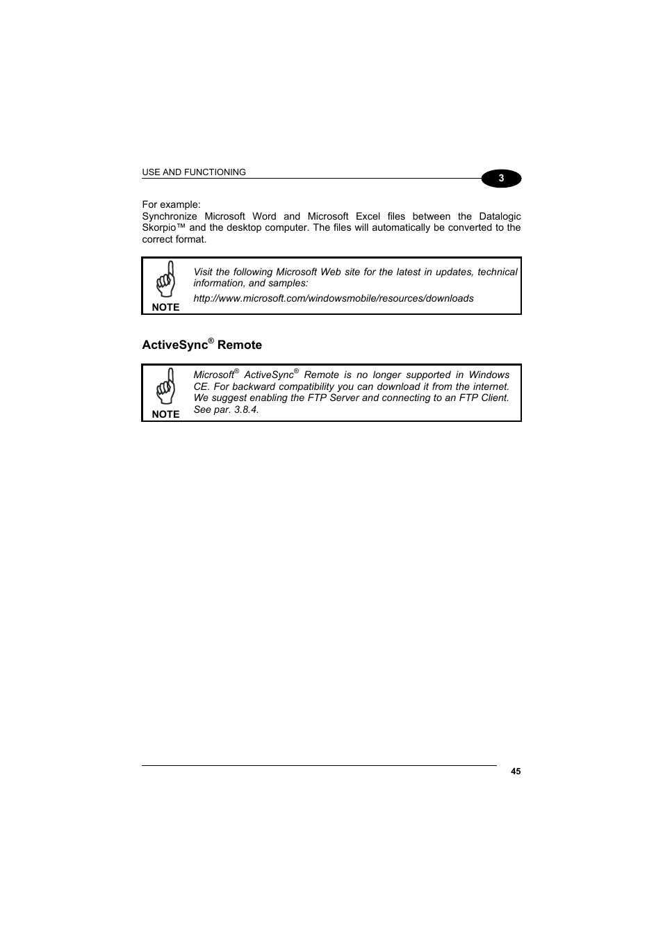 Activesync, Remote | Datalogic Scanning Skorpio-GUN User Manual | Page 65 / 99