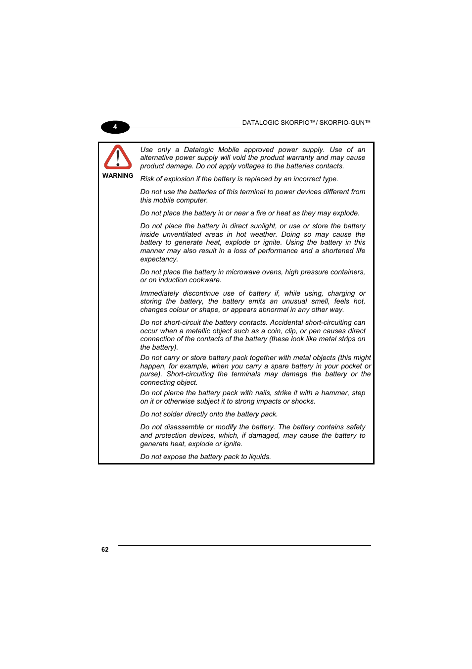 Datalogic Scanning Skorpio-GUN User Manual | Page 82 / 99