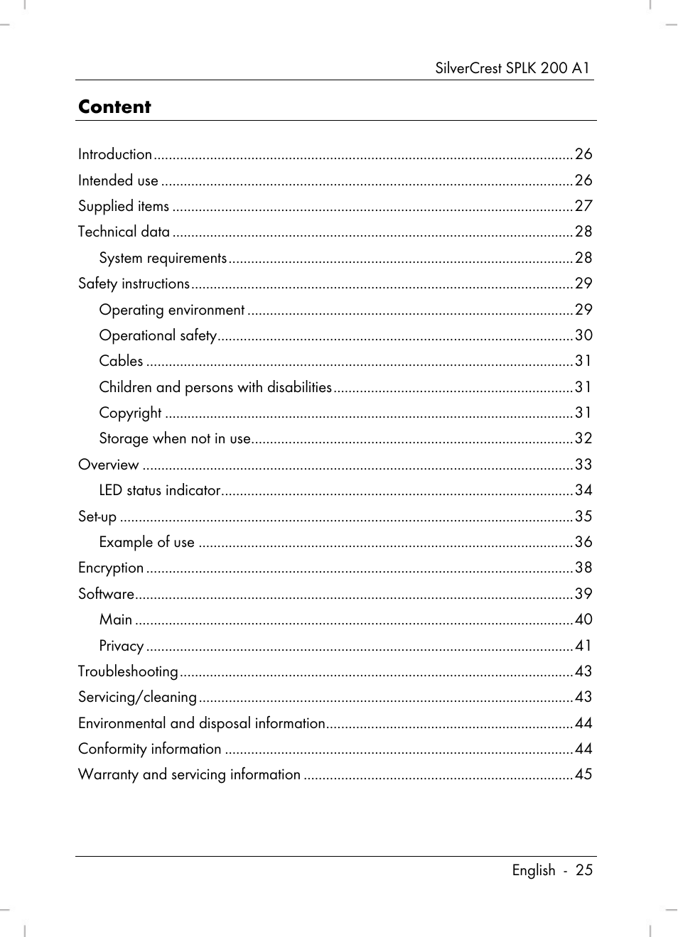 Silvercrest SPLK 200 A1 User Manual | Page 27 / 74